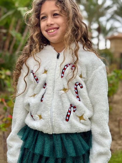 Candy Cane Teddy Jacket