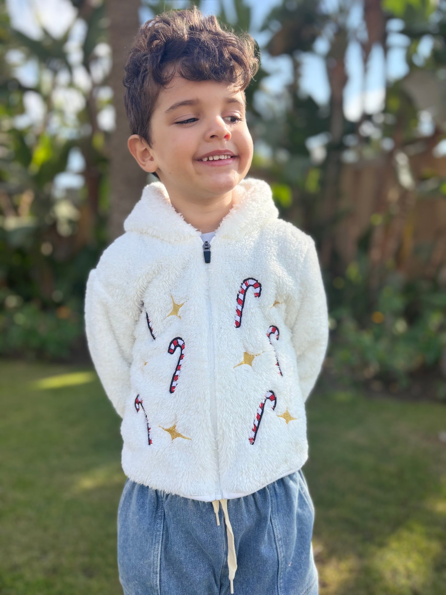 Candy Cane Teddy Jacket