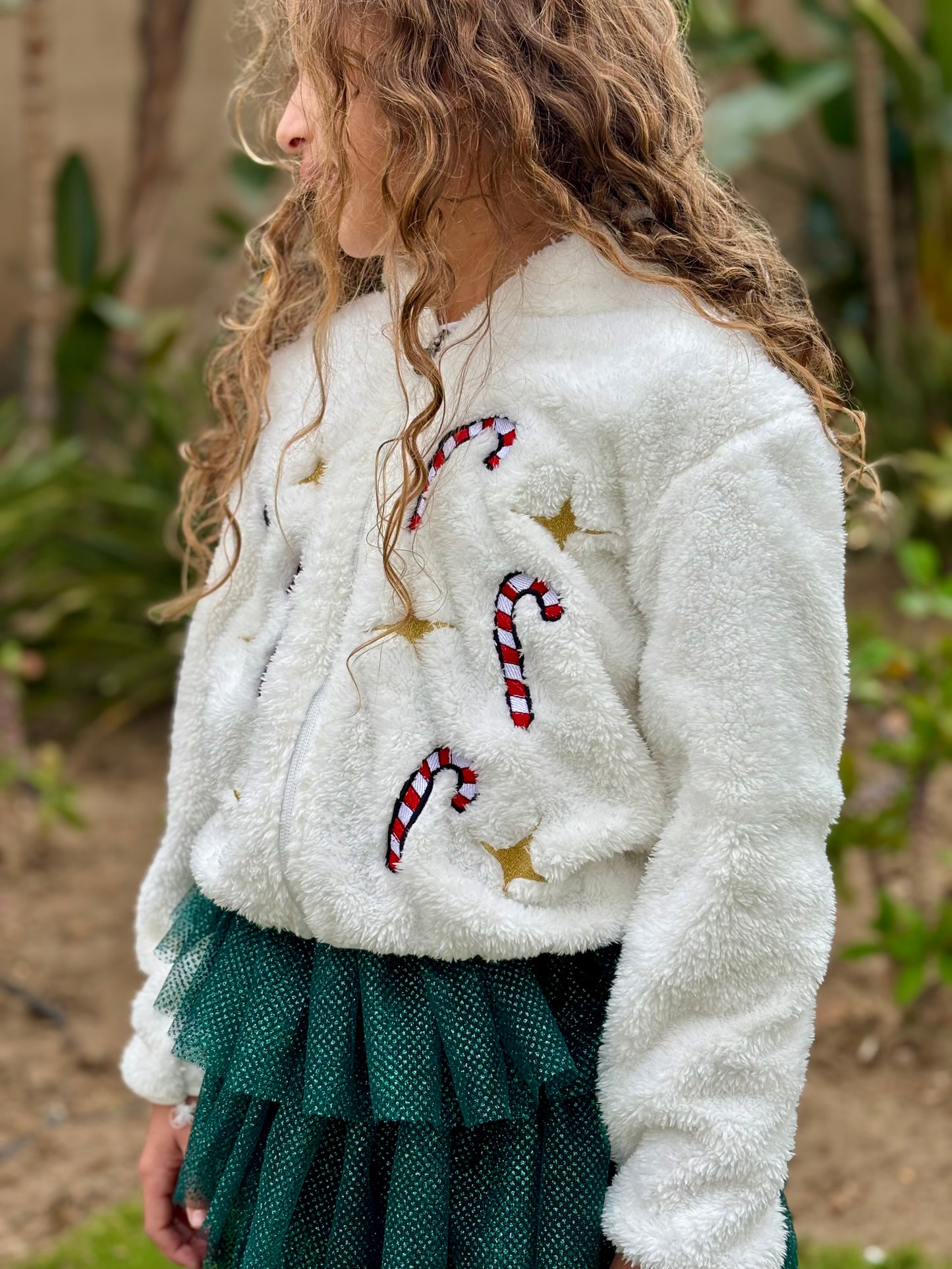 Candy Cane Teddy Jacket
