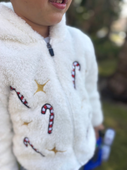 Candy Cane Teddy Jacket